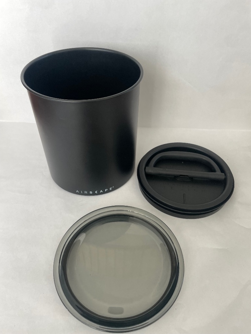 Airscape Planetary Design Stainless Steel Coffee Canister Plunge System, Black